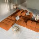 MICADONI Bellis Modul sofa, hjre, 4 sder - orange fljl og sort plastik