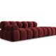 MICADONI Bellis Modul sofa, hjre, 4 sder - rd fljl og sort plastik