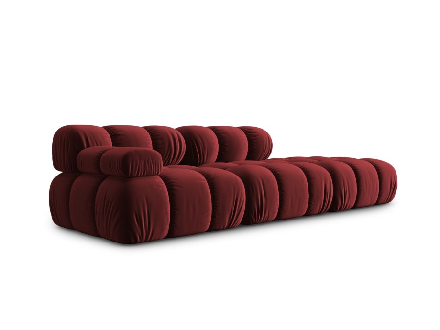 MICADONI Bellis Modul sofa, hjre, 4 sder - rd fljl og sort plastik