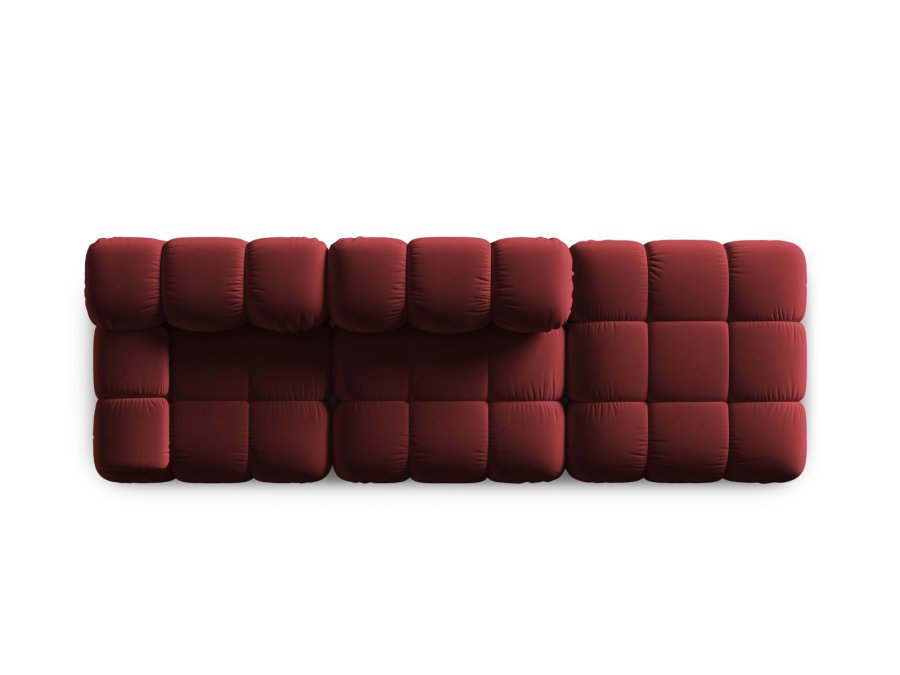 MICADONI Bellis Modul sofa, hjre, 4 sder - rd fljl og sort plastik