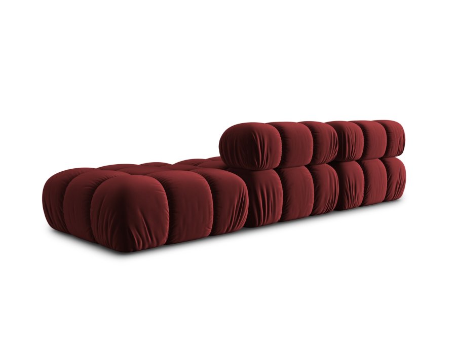 MICADONI Bellis Modul sofa, hjre, 4 sder - rd fljl og sort plastik