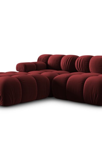 MICADONI Bellis Modul sofa, hjre, 4 sder - rd fljl og sort plastik