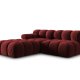 MICADONI Bellis Modul sofa, hjre, 4 sder - rd fljl og sort plastik