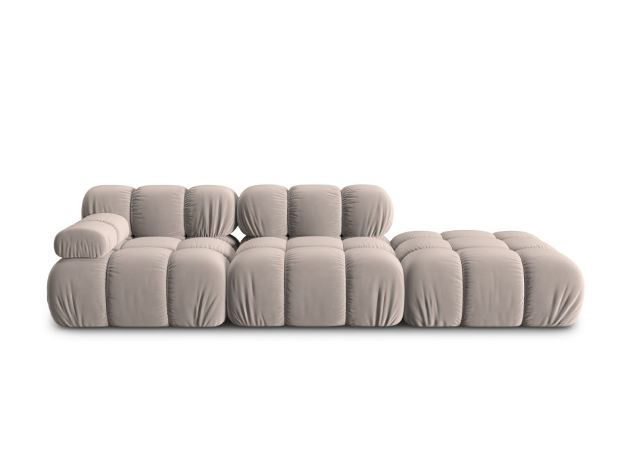 MICADONI Bellis Modul sofa, hjre, 4 sder - beige fljl og sort plastik