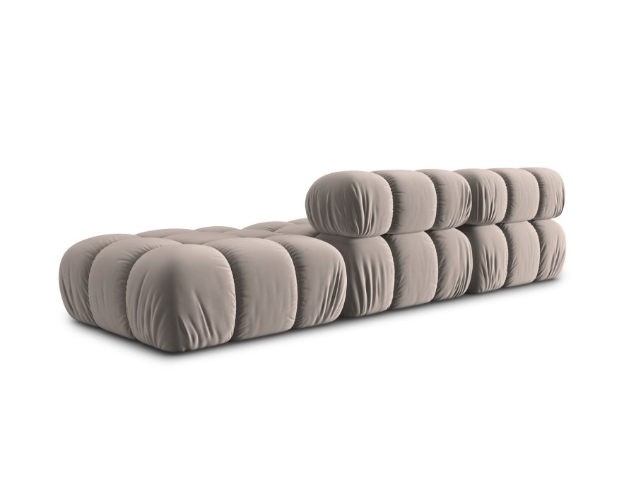 MICADONI Bellis Modul sofa, hjre, 4 sder - beige fljl og sort plastik