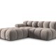 MICADONI Bellis Modul sofa, hjre, 4 sder - beige fljl og sort plastik