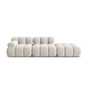 MICADONI Bellis Modul sofa, hjre, 4 sder - beige fljl og sort plastik
