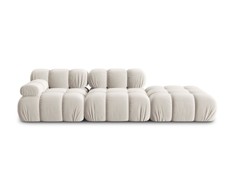MICADONI Bellis Modul sofa, hjre, 4 sder - beige fljl og sort plastik
