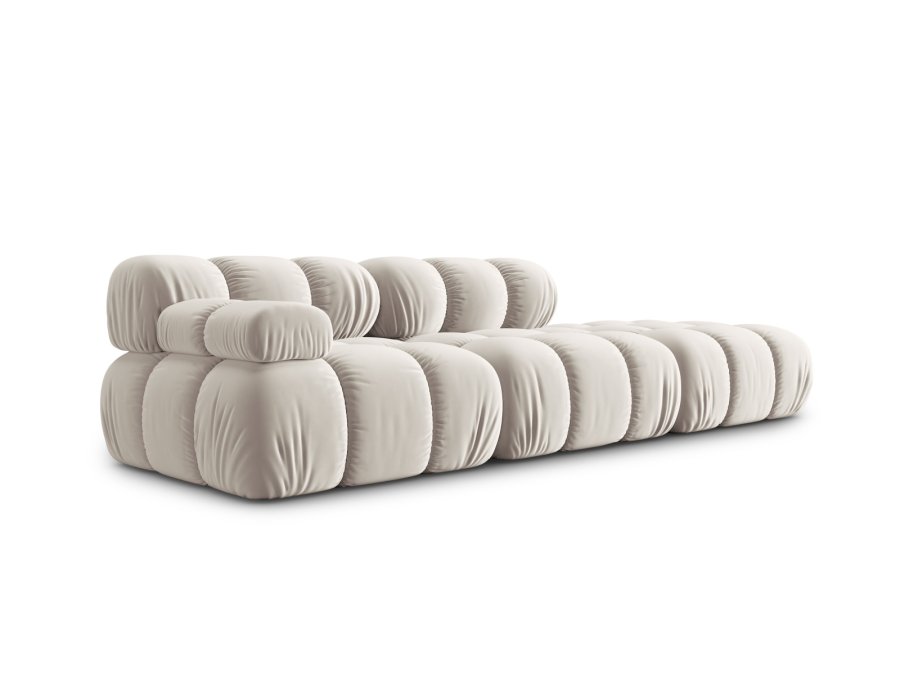 MICADONI Bellis Modul sofa, hjre, 4 sder - beige fljl og sort plastik