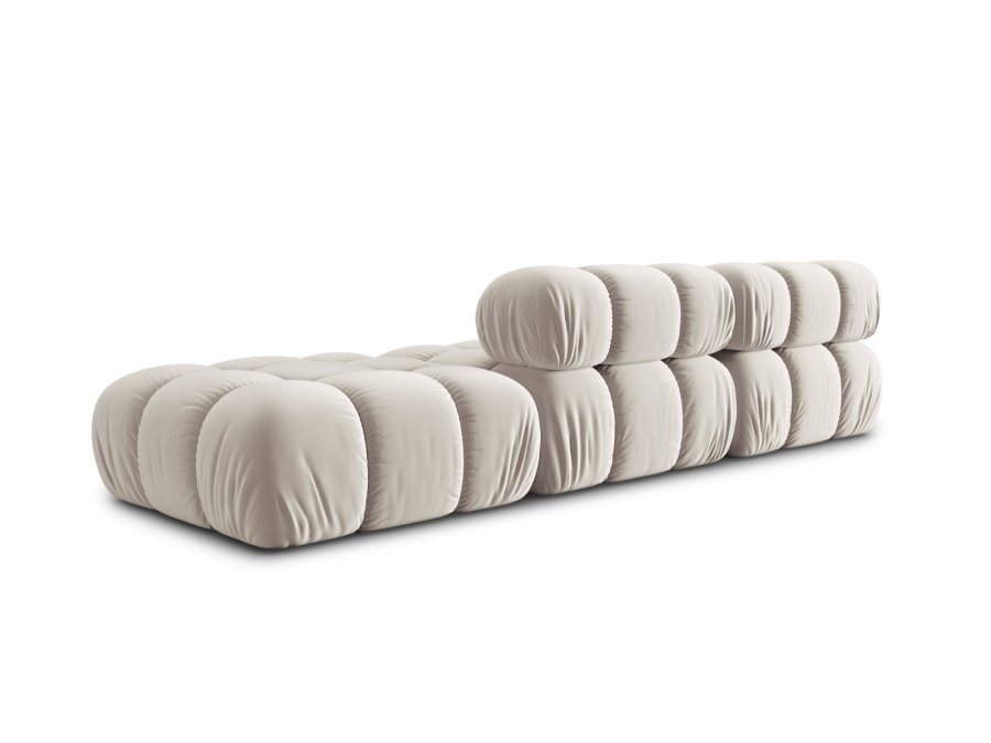 MICADONI Bellis Modul sofa, hjre, 4 sder - beige fljl og sort plastik