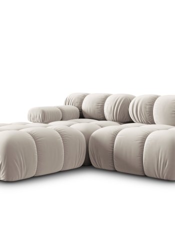 MICADONI Bellis Modul sofa, hjre, 4 sder - beige fljl og sort plastik