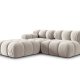 MICADONI Bellis Modul sofa, hjre, 4 sder - beige fljl og sort plastik