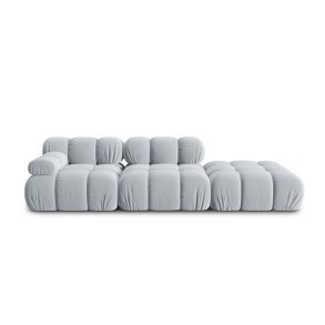 MICADONI Bellis Modul sofa, hjre, 4 sder - bl fljl og sort plastik