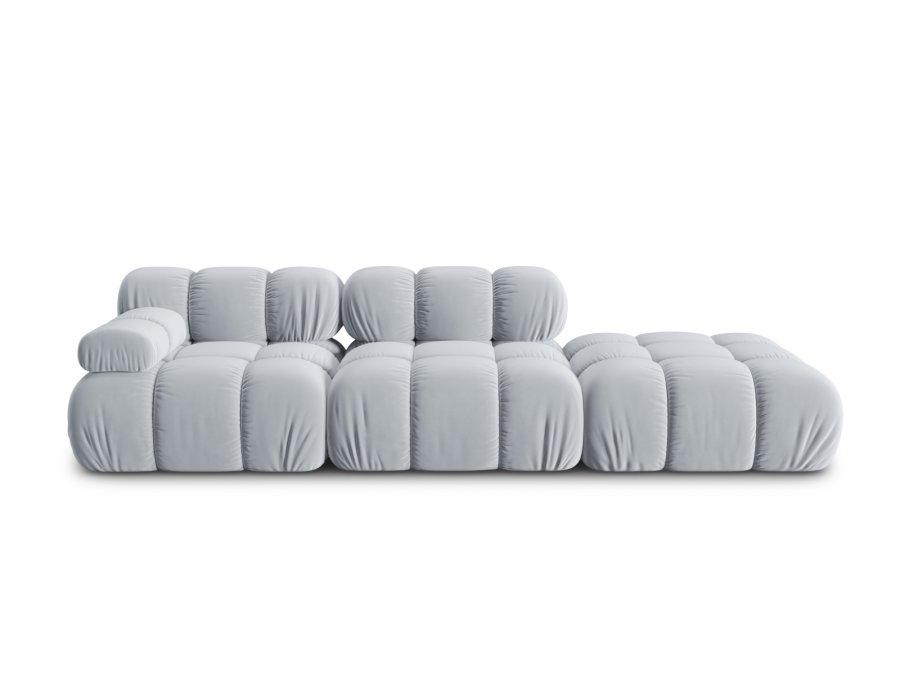 MICADONI Bellis Modul sofa, hjre, 4 sder - bl fljl og sort plastik