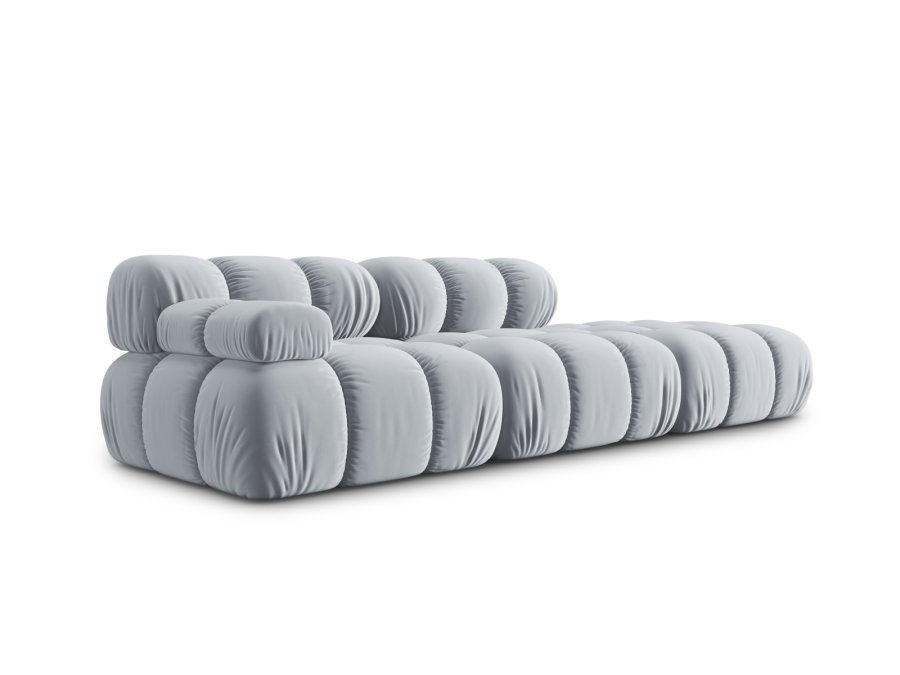 MICADONI Bellis Modul sofa, hjre, 4 sder - bl fljl og sort plastik