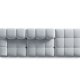 MICADONI Bellis Modul sofa, hjre, 4 sder - bl fljl og sort plastik