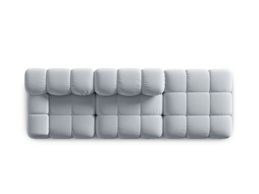MICADONI Bellis Modul sofa, hjre, 4 sder - bl fljl og sort plastik