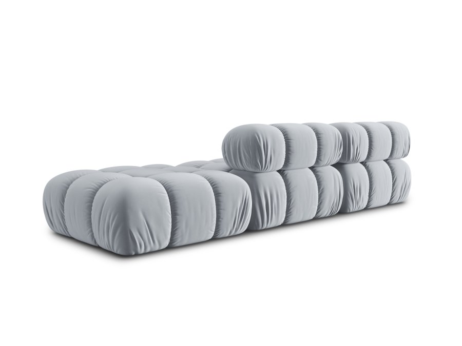 MICADONI Bellis Modul sofa, hjre, 4 sder - bl fljl og sort plastik