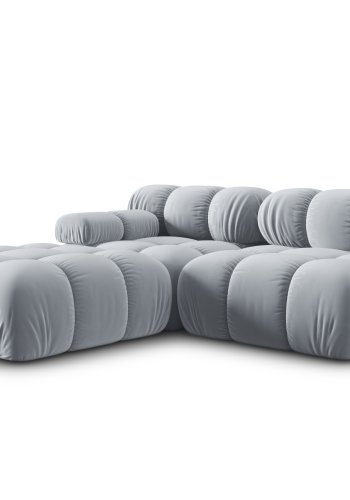 MICADONI Bellis Modul sofa, hjre, 4 sder - bl fljl og sort plastik