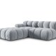 MICADONI Bellis Modul sofa, hjre, 4 sder - bl fljl og sort plastik