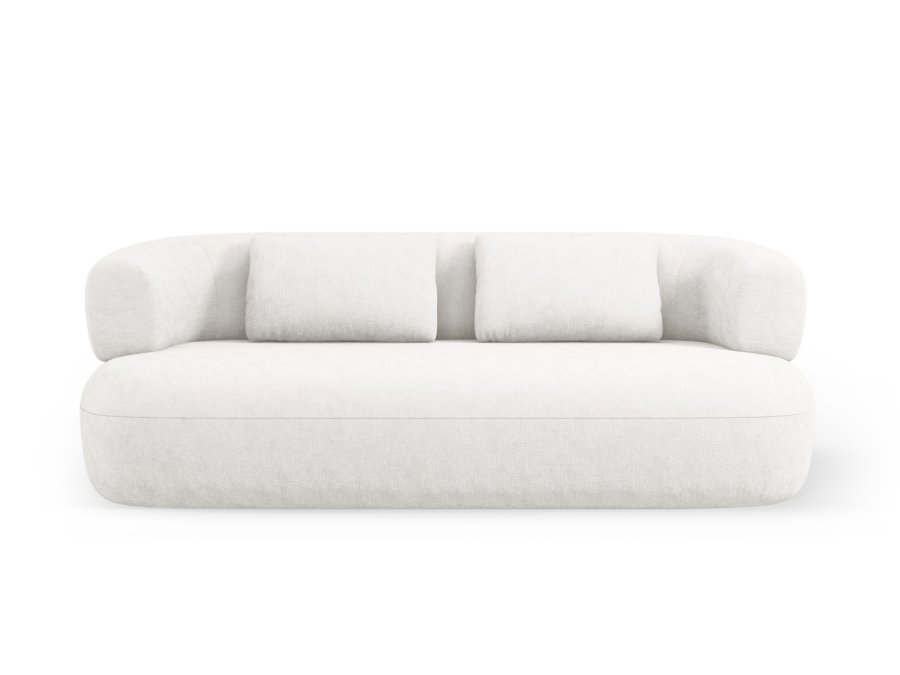 MICADONI Jenny sofa, 3 sder - beige chenille og sort plast
