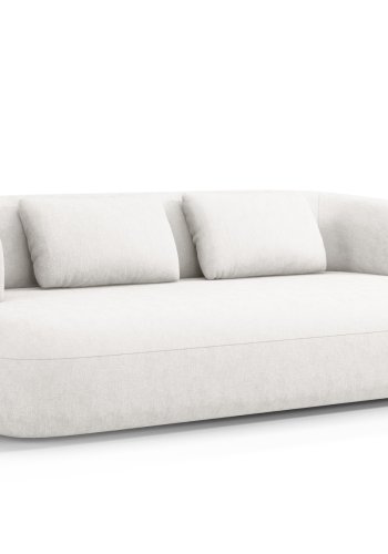 MICADONI Jenny sofa, 3 sder - beige chenille og sort plast