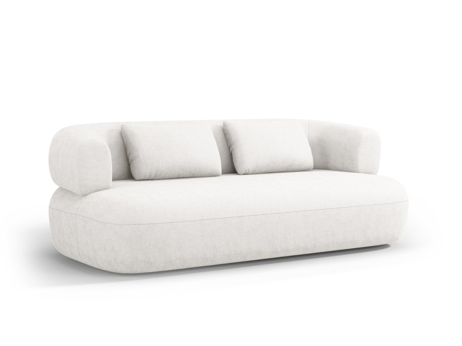 MICADONI Jenny sofa, 3 sder - beige chenille og sort plast