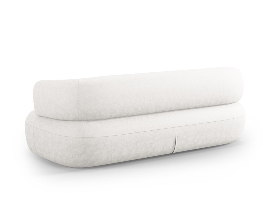 MICADONI Jenny sofa, 3 sder - beige chenille og sort plast