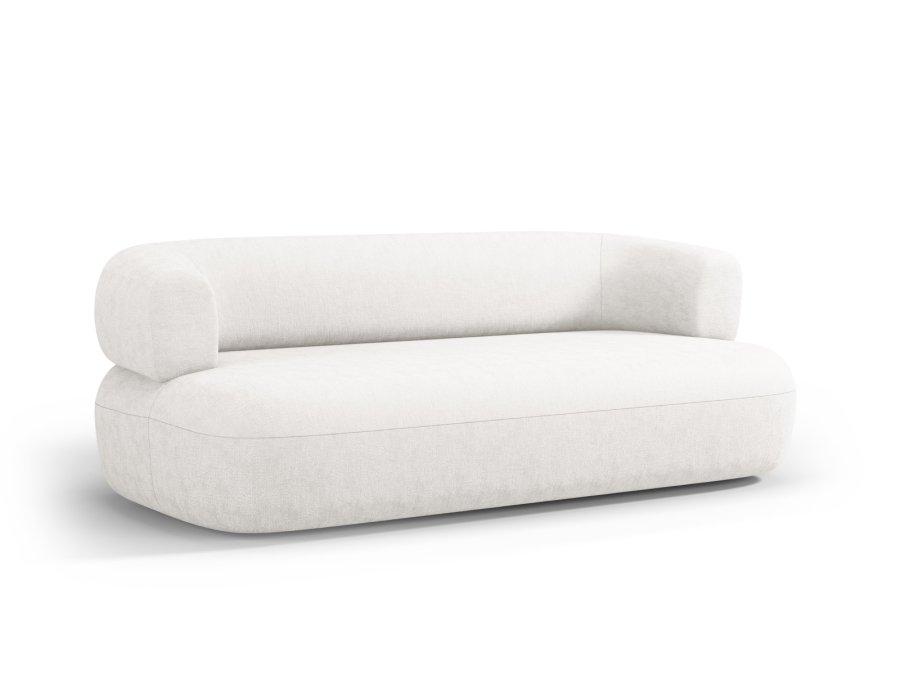 MICADONI Jenny sofa, 3 sder - beige chenille og sort plast