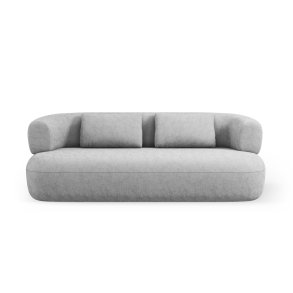 MICADONI Jenny sofa, 3 sder - slv chenille og sort plast