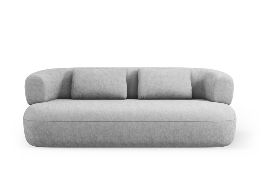 MICADONI Jenny sofa, 3 sder - slv chenille og sort plast