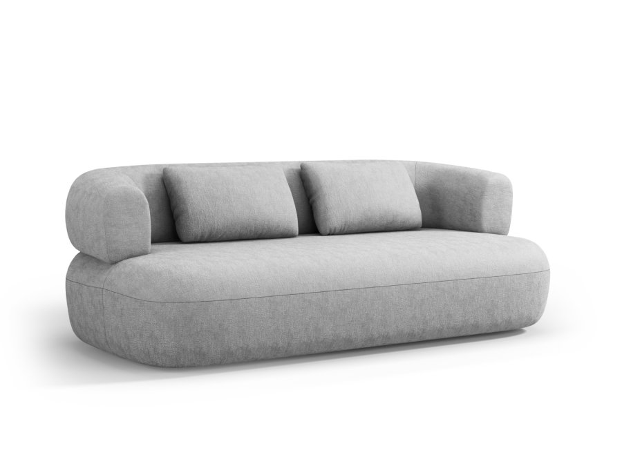 MICADONI Jenny sofa, 3 sder - slv chenille og sort plast