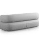 MICADONI Jenny sofa, 3 sder - slv chenille og sort plast
