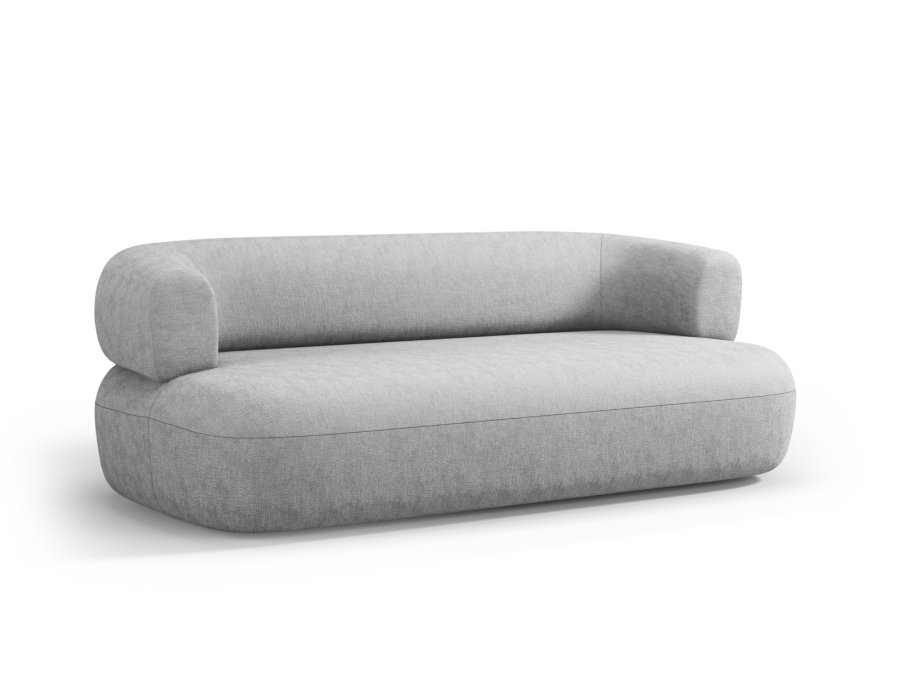 MICADONI Jenny sofa, 3 sder - slv chenille og sort plast