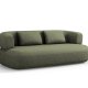 MICADONI Jenny sofa, 3 sder - grn chenille og sort plast