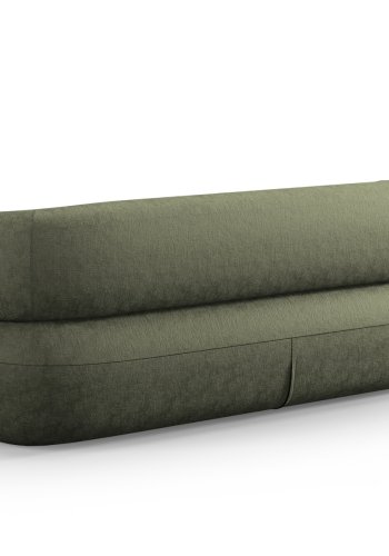 MICADONI Jenny sofa, 3 sder - grn chenille og sort plast