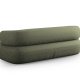 MICADONI Jenny sofa, 3 sder - grn chenille og sort plast