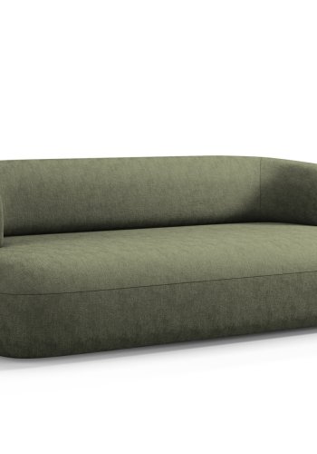 MICADONI Jenny sofa, 3 sder - grn chenille og sort plast