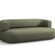 MICADONI Jenny sofa, 3 sder - grn chenille og sort plast