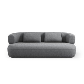 MICADONI Jenny sofa, 3 sder - antracitgr chenille og sort plast