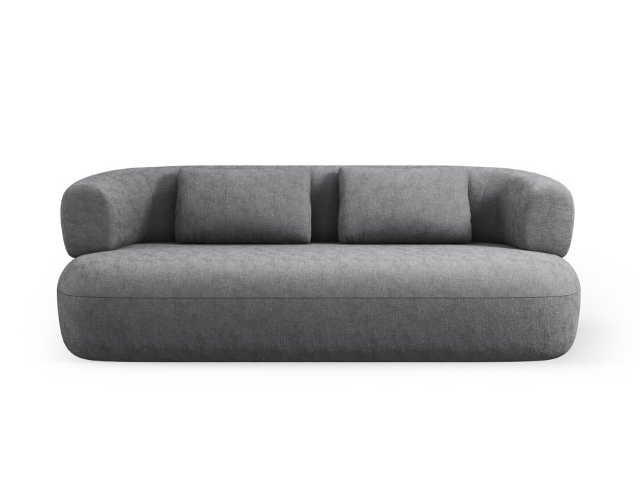 MICADONI Jenny sofa, 3 sder - antracitgr chenille og sort plast