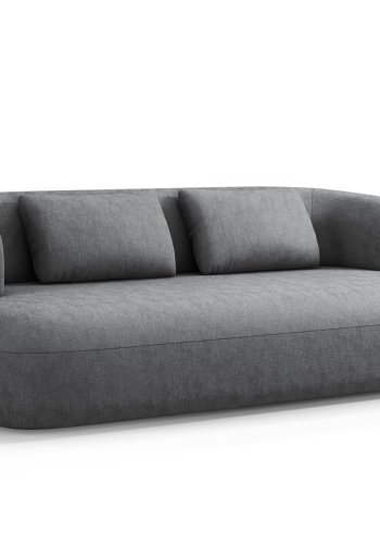 MICADONI Jenny sofa, 3 sder - antracitgr chenille og sort plast