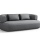MICADONI Jenny sofa, 3 sder - antracitgr chenille og sort plast