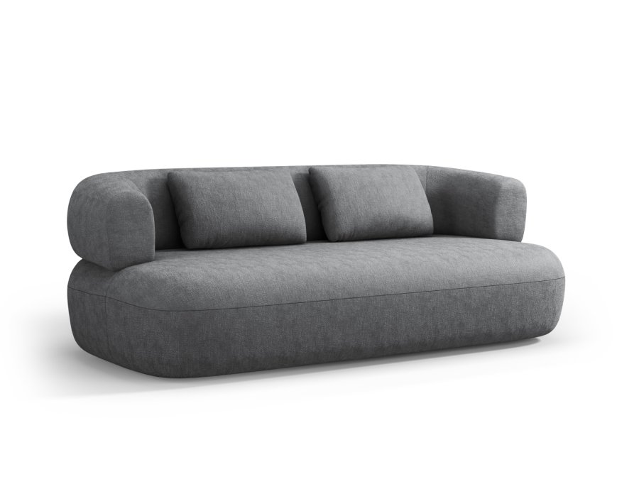 MICADONI Jenny sofa, 3 sder - antracitgr chenille og sort plast