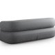 MICADONI Jenny sofa, 3 sder - antracitgr chenille og sort plast