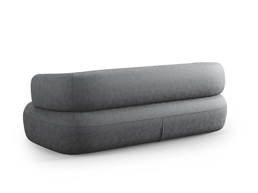MICADONI Jenny sofa, 3 sder - antracitgr chenille og sort plast