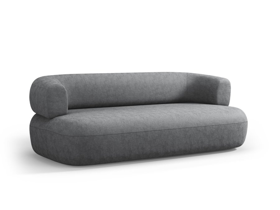 MICADONI Jenny sofa, 3 sder - antracitgr chenille og sort plast
