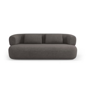 MICADONI Jenny sofa, 3 sder - gr bouclé og sort plast