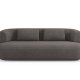 MICADONI Jenny sofa, 3 sder - gr bouclé og sort plast