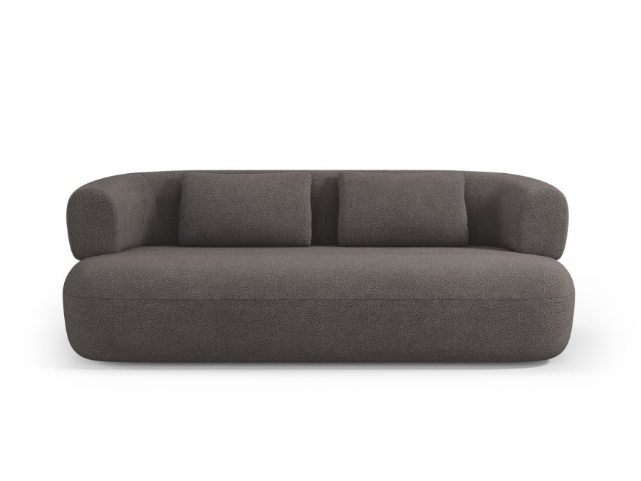 MICADONI Jenny sofa, 3 sder - gr bouclé og sort plast